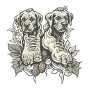 dog feets Made Of acorn tattoo design idea