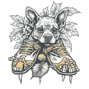 dog feets Made Of acorn tattoo design idea