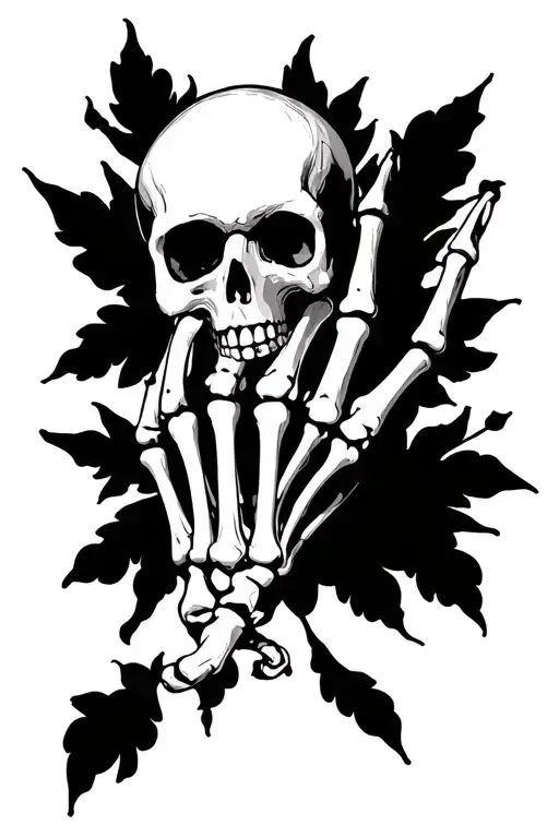 skeleton hand tattoo design idea