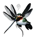 Dragonfly And Hummingbird tattoo design idea
