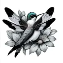 Dragonfly And Hummingbird tattoo design idea