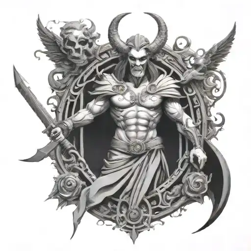 hades underworld tattoo design idea