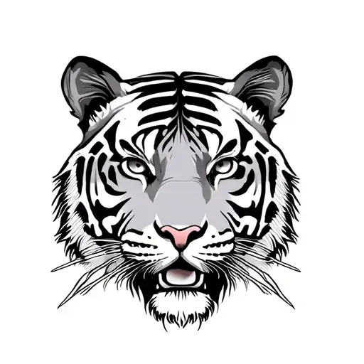 tiger face fineline tattoo tattoo design idea