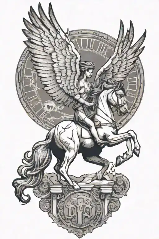 Pegasus, Colosseum, Goddess Bdsm slave tattoo design idea