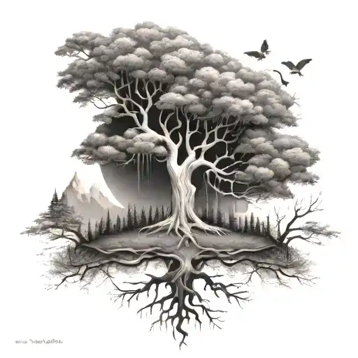 based on the book "The Secret Life of Trees" tattoo design idea