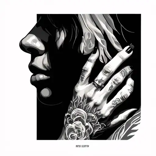 Hand Choking Neck tattoo design idea