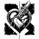 dagger through heart metal gear solid themed tattoo design idea