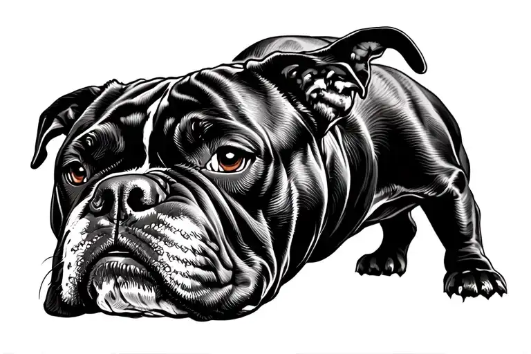 American bully xl bully tattoo design idea