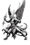 archangel saint michael killing demon tattoo design idea