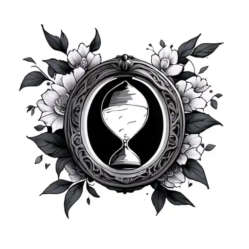 emo inspired hourglass tattoo design idea