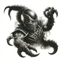 Scorpion from mortal kombat covered by smoke tattoo design idea