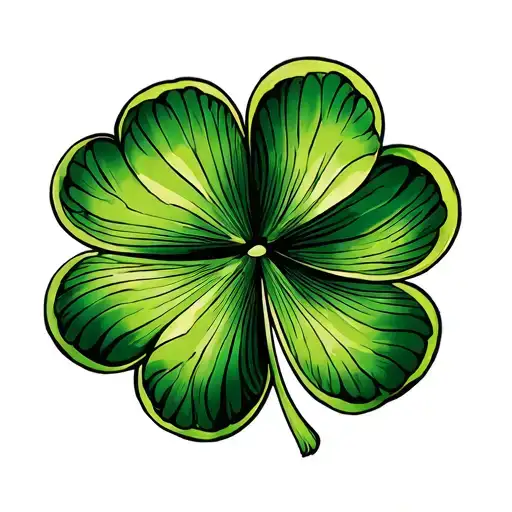 5 Leaf Clover tattoo design idea