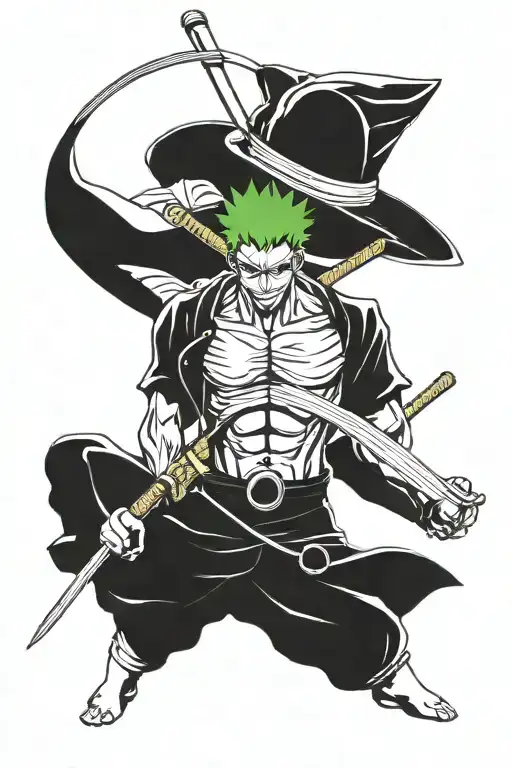 zoro one piece vs ichigo bleach tattoo design idea