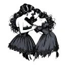 Femdom sissy and mistress tattoo design idea