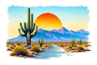 Arizona desert landscape tattoo design idea