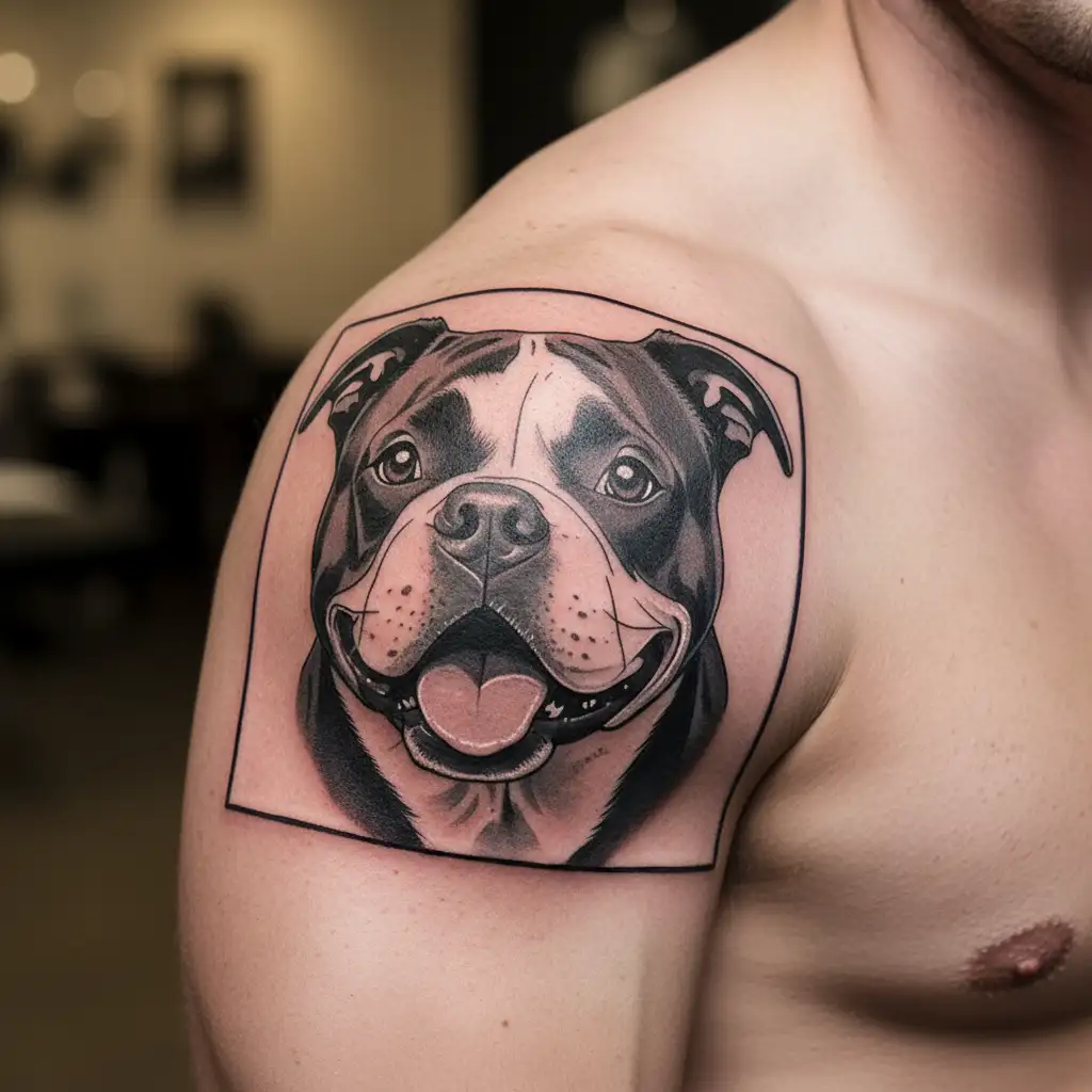 Staffy tattoo design idea