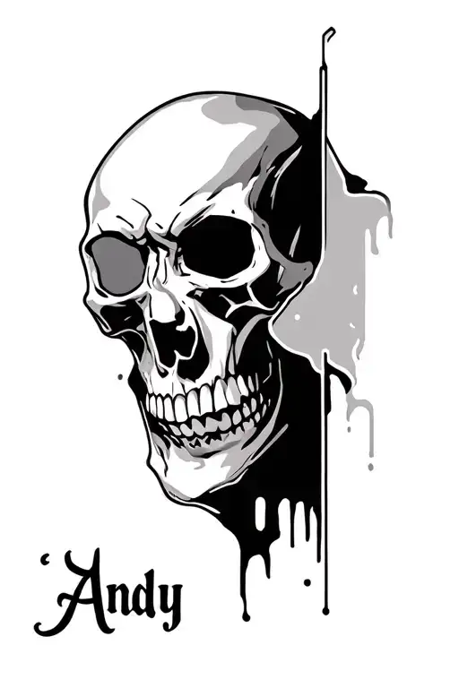 "Andy" Skull Mysterious tattoo design idea