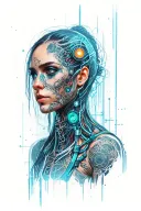 cyberpunk style,biomedical tattoo design idea