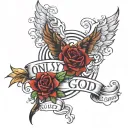 only god can judge tattoo design idea