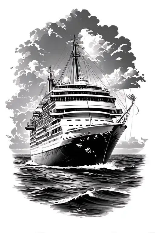 carribean cruise memories arm sleeve tattoo design idea