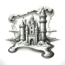 Sandcastle small tattoo design idea