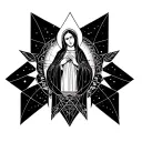 Virgin Mary space tattoo design idea