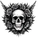 carpe diem memento mori idea combining never forget to fight in life and never surrender combined  tattoo design idea