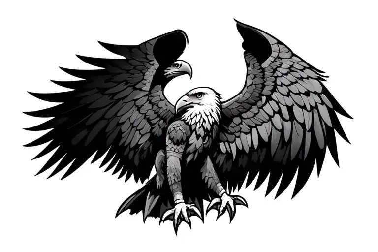 eagle Aztec wings pyramid  tattoo design idea