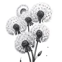 dandelion flowers and 3 papolons tattoo design idea