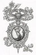 Ava Nya Lyla USMC emblem tattoo design idea