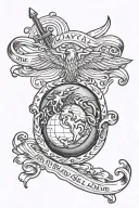 Ava Nya Lyla USMC emblem tattoo design idea