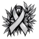 lung cancer ribbon tattoo design idea