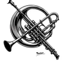 Trombone tattoo design idea