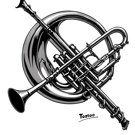 Trombone tattoo design idea