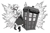 inuyasha in the TARDIS time machine tattoo design idea