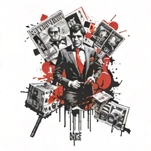 scarface the world is yours planet and monopoly guy tattoo design idea