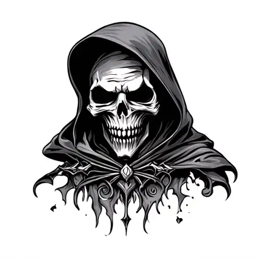 Grim Reaper Head tattoo design idea