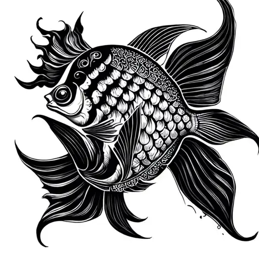 "Siddhi Yutika" Pisces fish tattoo design idea