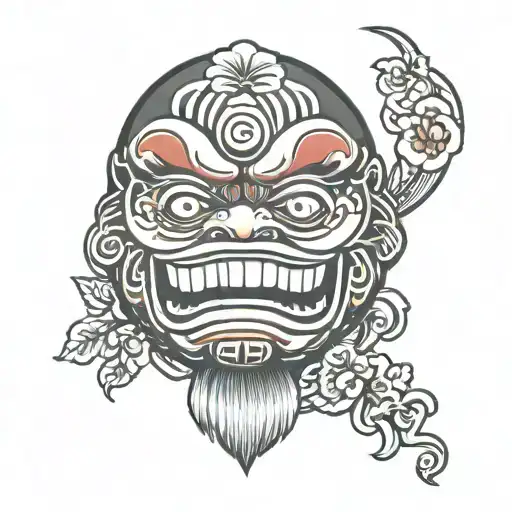 Daruma doll tattoo design idea