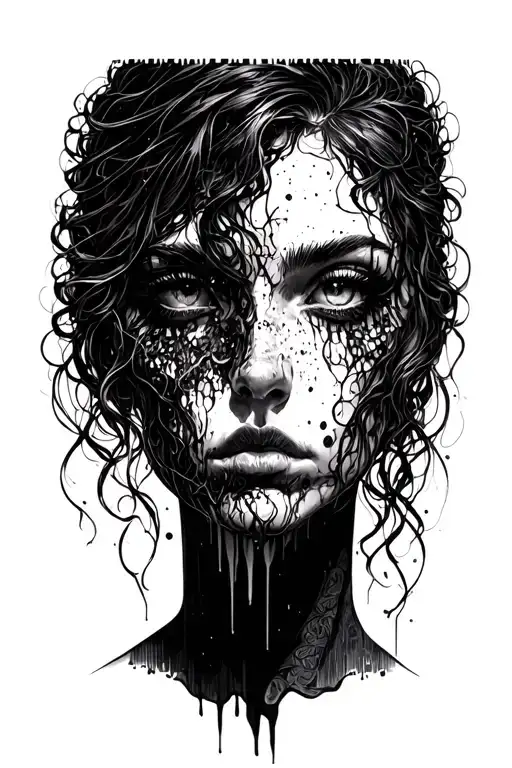 fading away depression alone tattoo design idea