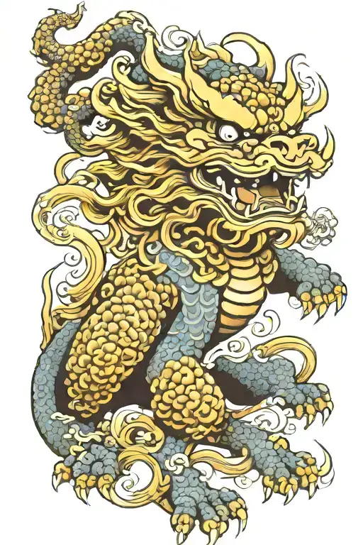 Foo dog tattoo design idea