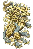 Foo dog tattoo design idea