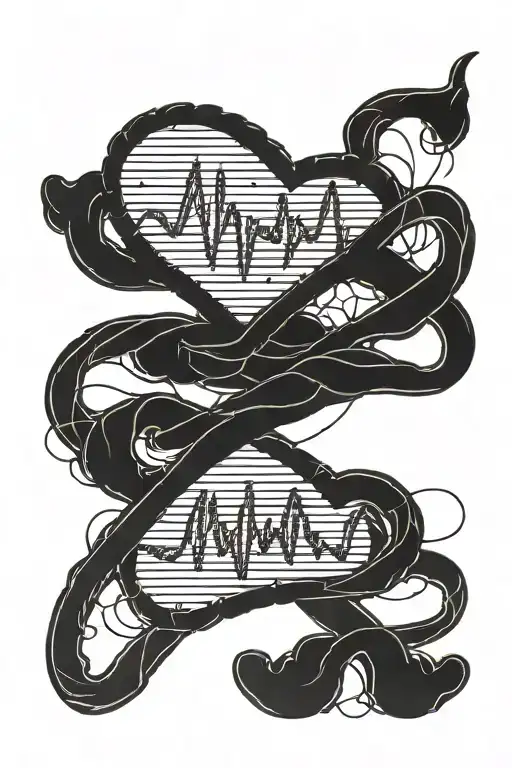 Dad heartbeat line art tattoo tattoo design idea