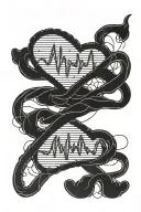 Dad heartbeat line art tattoo tattoo design idea