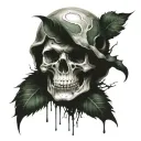 greenbay skull surrounded tattoo design idea