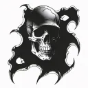 greenbay skull surrounded tattoo design idea