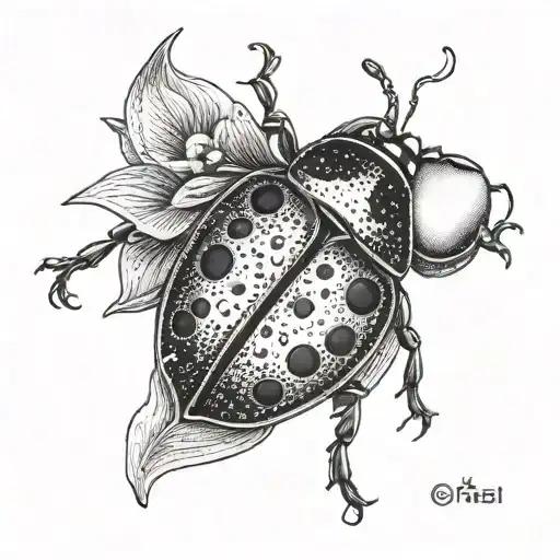 lady bug illusion tattoo design idea