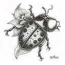 lady bug illusion tattoo design idea