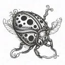 lady bug illusion tattoo design idea
