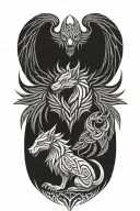 Cerberus and a phoenix tattoo tattoo design idea